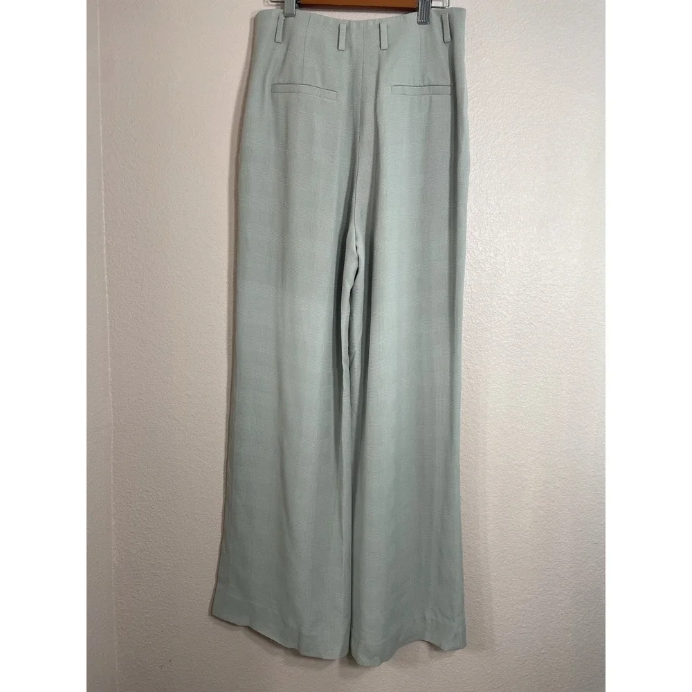 Lafayette 148 NY High Waist Trouser Pants‎ Womens 0 Light Tan Wide Leg